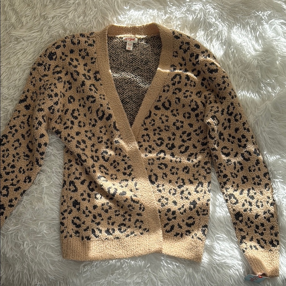 Leopard Print Tan Sweater